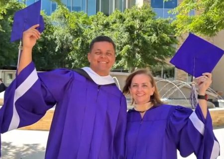 مادر و پسری که در یک روز، از دانشگاه فارغ‌التحصیل شدند/ عکس